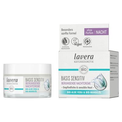 LAVERA basis sensitiv beruhigende Nachtcreme Bio-Aloe Vera &amp; Bio-Mandelöl